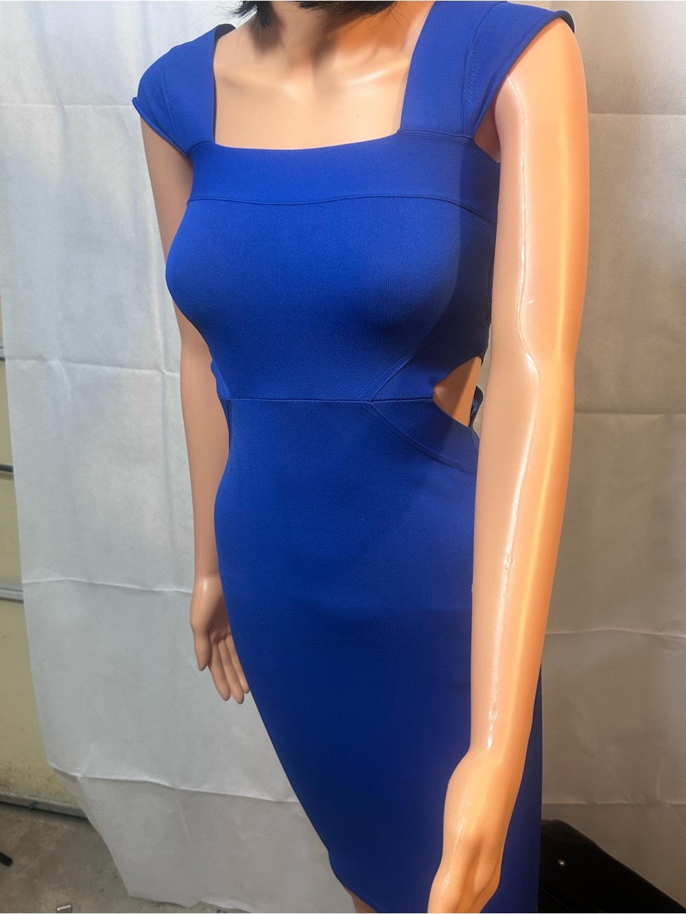 Stella McCartney - Royal Blue Square-Neck Bodycon Dress